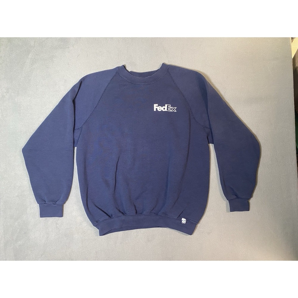 Vintage FedEx Crew Neck Sweater Navy Blue Work Wear  Size M/ L